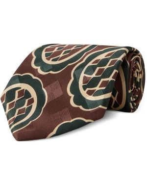 RRL Geometric-Print Silk Tie - Black
