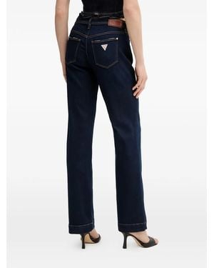 Guess Logo-Detail Zip-Fastening Jeans - Blue