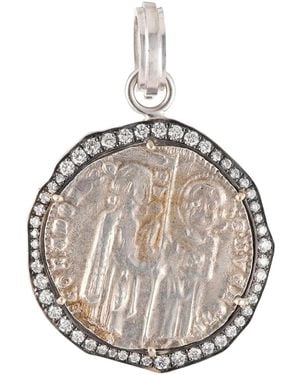 Sylva & Cie Colgante Venician En Oro Blanco De 18 Ct Con Diamantes - Metálico