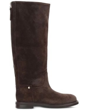 Poeve Eve Wildlederstiefel Mit Reißverschluss Hinten - Braun