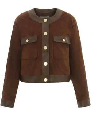 Urbancode Button-up cropped jacket - Braun