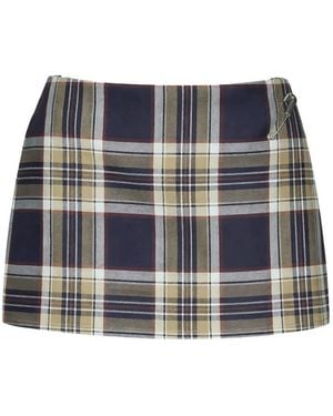 FRAME Falda A Cuadros - Azul