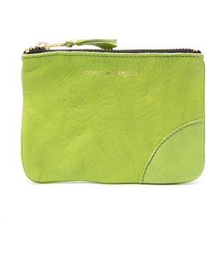Comme des Garçons Washed Zip-Up Leather Pouch - Green