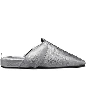Thom Browne Hector Pebble-Grain Slippers - White