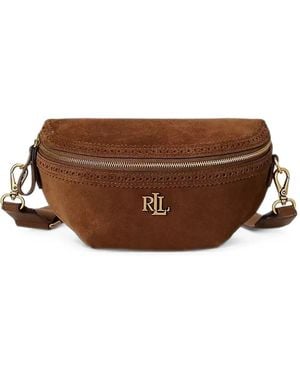 Ralph Lauren Perforated Suede Belt Bag - Brown