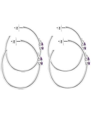 Tous Amethyst-Embellished Hoop Earrings - White
