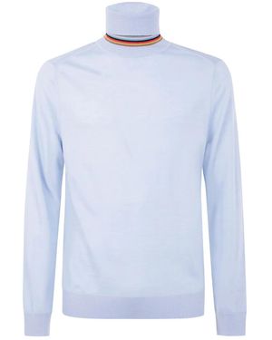 Paul Smith Gestreifter Pullover aus Merinowolle - Blau