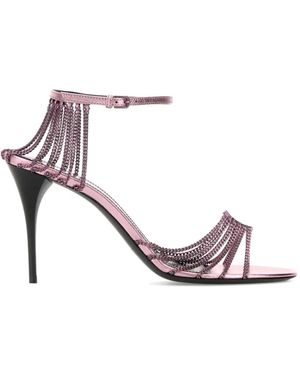 Saint Laurent Babylone Chain Sandals - White