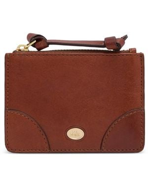 The Bridge Logo-Plaque Leather Card Holder - Brown
