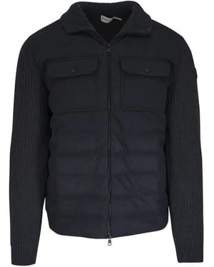 Moncler Wattierte Jacke Mit Reißverschluss - Blau