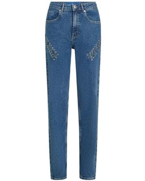 KARL LAGERFELD Tie-Detail Jeans - Blue
