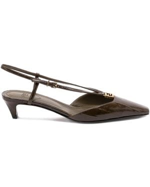 Fendi 40Mm Slingback Pointed-Toe Heeled Court Shoes - Green