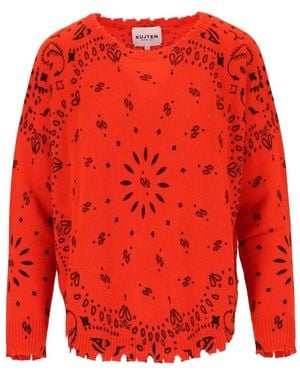 Kujten Mela Bandana-Print Jumper - Red