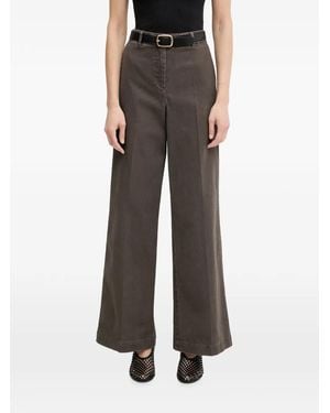 Marc O' Polo Margo Wide-Leg Pressed-Crease Pants - Black