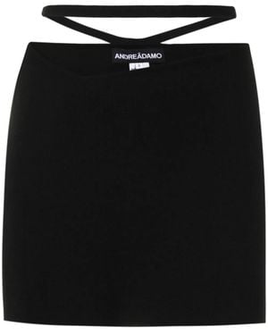 ANDREADAMO Cut-Out Belted Mini Skirt - Black