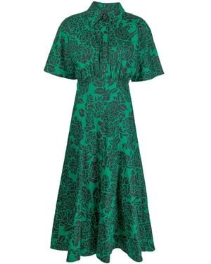 Philosophy Di Lorenzo Serafini Rose-Print Shirt Dress - Green