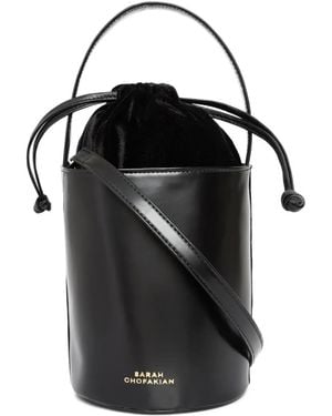 Sarah Chofakian Bolso bombonera de piel - Negro