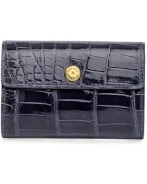 Kwanpen Crocodile-Effect Bi-Fold Wallet - Blue