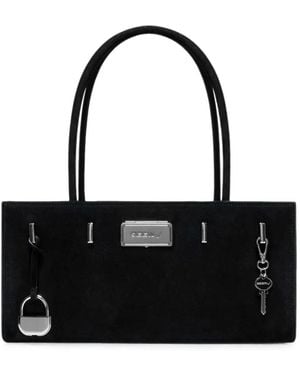SEEN USERS Aura Suede Shoulder Bag - Black