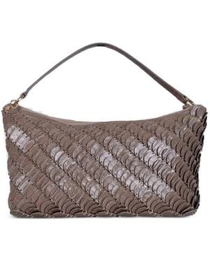 Rabanne Disc Leather Shoulder Bag - Brown
