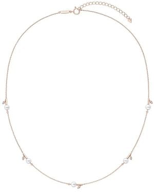 Tasaki 18Kt Rose Kugel Pearl And Diamond Necklace - White