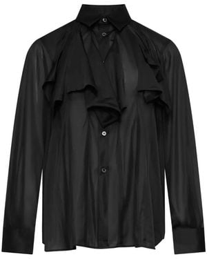 Comme des Garçons Ruffled Sheer Shirt - Black