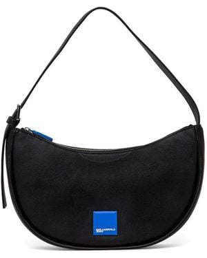KARL LAGERFELD Logo-Patch Shoulder Bag - Black