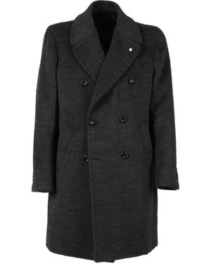 Luigi Bianchi Double-Breasted Coat - Black