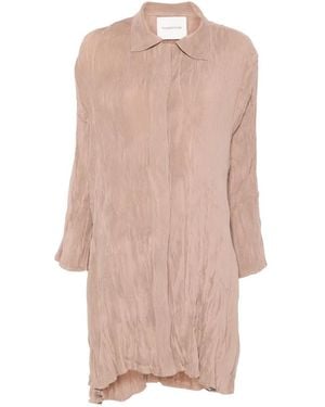 GONGDID DESIGN Pleated Mini Shirtdress - Pink