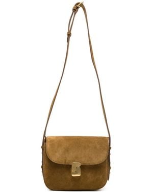 Soeur Mini Bellissima Suede-Finish Crossbody Bag - Natural