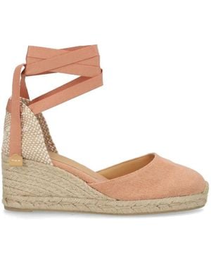 Castañer Carina Tie-Fastening Wedge Espadrilles - Orange