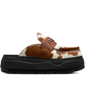 Nike Cow-Print Leather Loafers - Brown