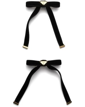 Prada Logo Hair Clip - Black