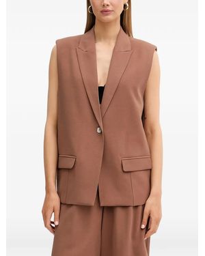 ViCOLO Single-Breasted Waistcoat - Brown