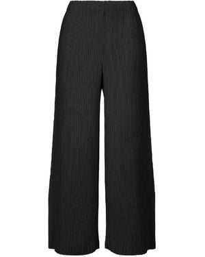 Issey Miyake Hatching Pleated Trousers - Black