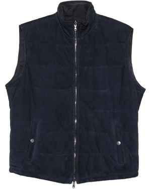 Barba Napoli Gewatteerde Suède Bodywarmer - Blauw