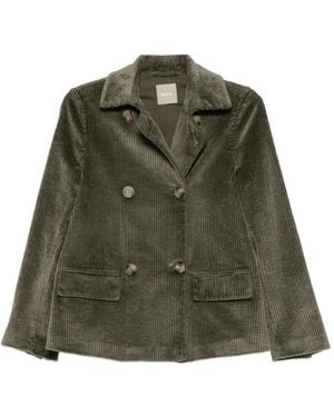 Kiltie Double-Breasted Corduroy Blazer - Green