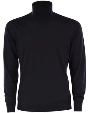 Fedeli Turtleneck Jumper - Blue