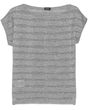 Neera Gestreiftes T-Shirt mit Lurex - Grau