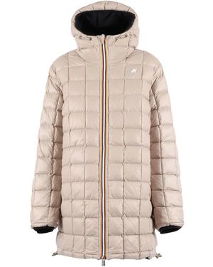 K-Way Quilted Hooded Jacket - Natural