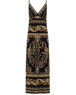 CAMILLA V-Neck Silk Maxi Dress - Black