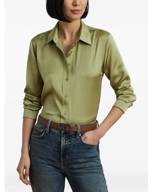 Ralph Lauren Satin-Finish Long-Sleeve Shirt - Green
