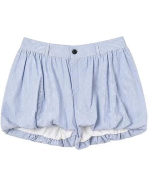 Emergency Room Pinstripe-Pattern Balloon Shorts - Blue