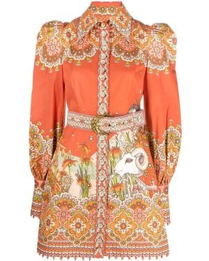 Zimmermann Kaleidoscope Aries Printed Shirt Dress - Orange