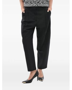 Stella McCartney Double-Pleat Wool Pants - Black