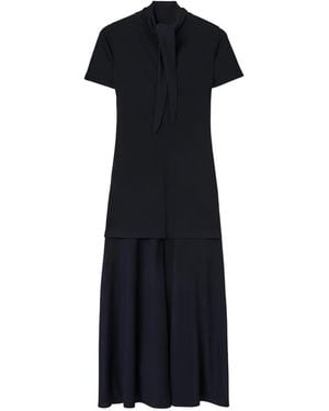 Jil Sander Layered-Design Midi Dress - Blue