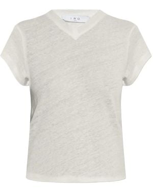 IRO V-Neck Linen T-Shirt - White