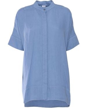 Aspesi Kurzärmeliges Hemd Aus Leinen - Blau