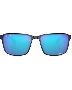 Ray-Ban Rb3721 Rectangle-Frame Sunglasses - Blue
