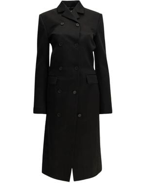 KHAITE Double-Breasted Coat - Black